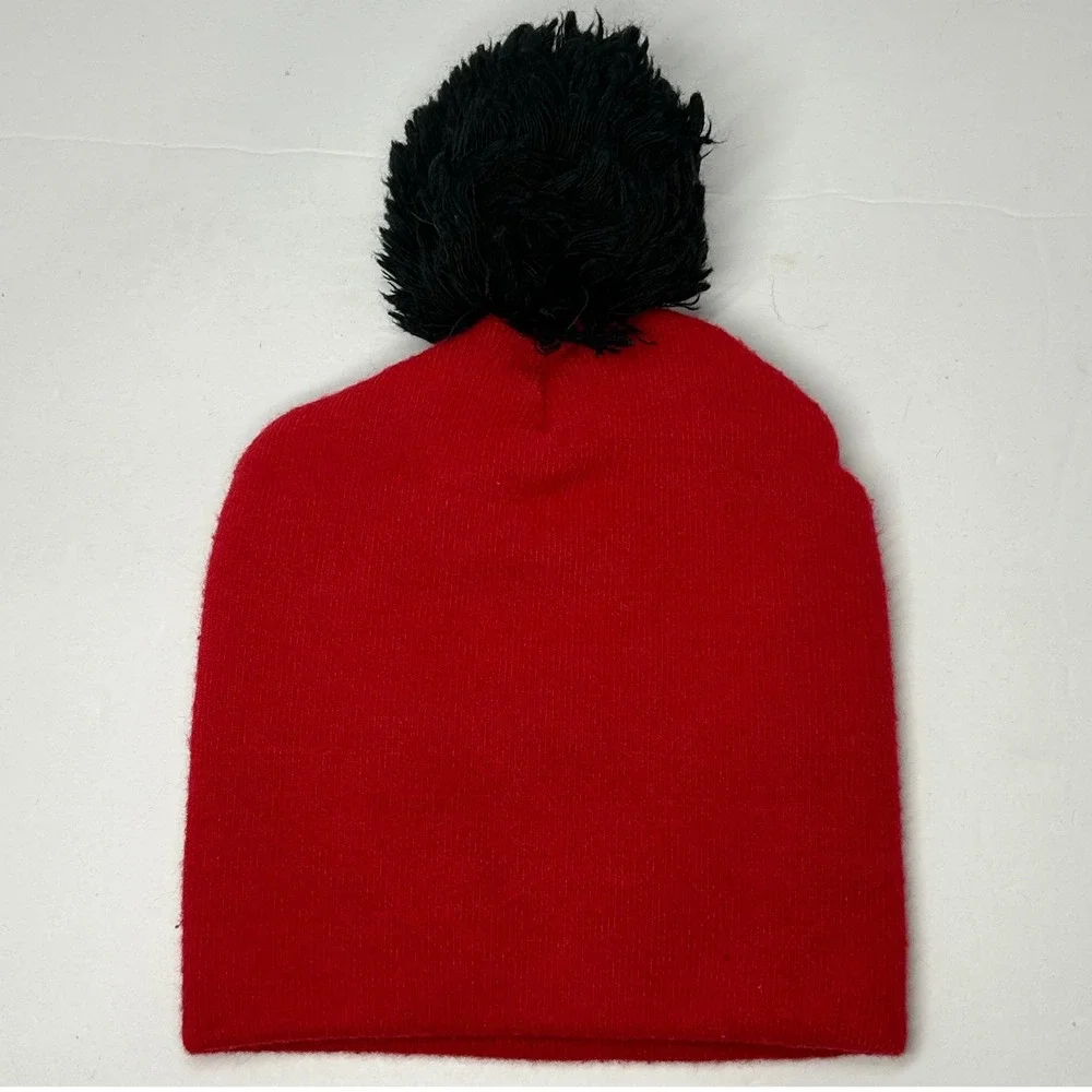 Marvel Ultimate Spider-Man Beanie Hat‎ Red Black Knit Pom Pom OSFM
